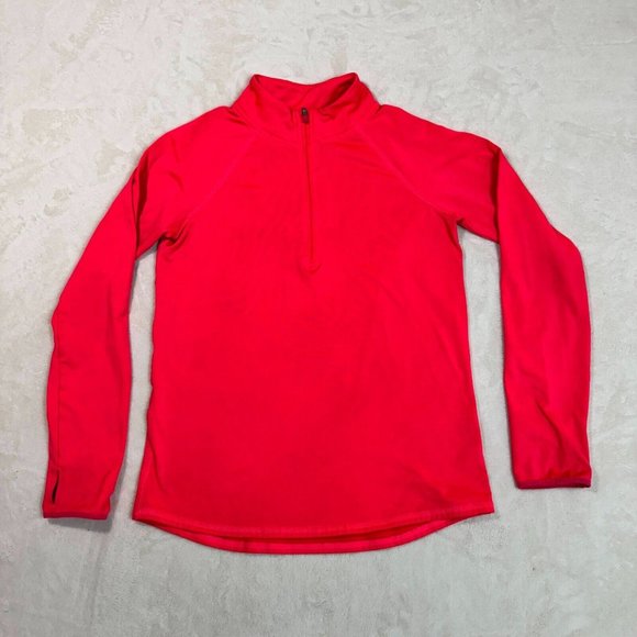 Justice Girls 16 Pink Active Sweatshirt 3/4 Zip Running Athletic Top Thumb Hole - Picture 1 of 10